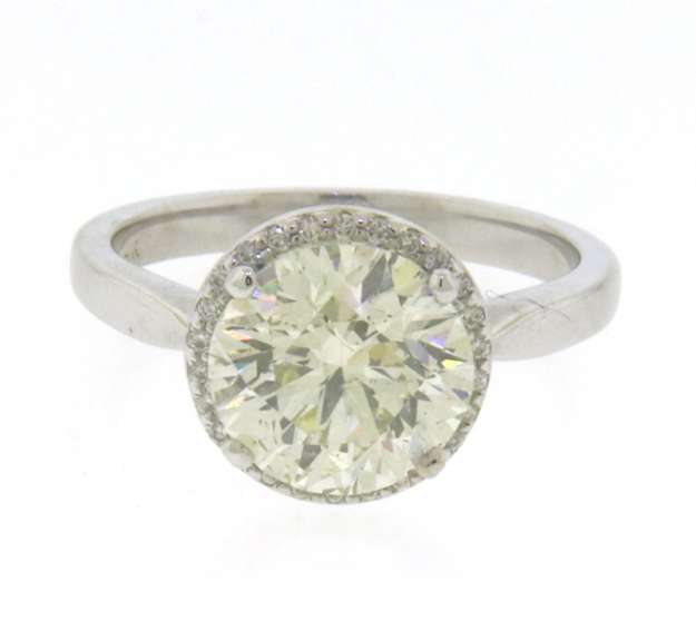 Captivating White Gold 3cts Diamond Halo Engagement Ring