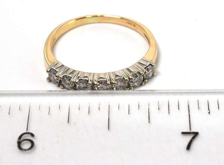 Sweet 7-Stone 0.43CTW Diamond Ring in 14KT Yellow Gold