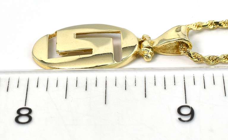 Curious Greek Key Necklace in 14KT Yellow Gold