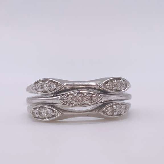 14kt Solid White Gold & Diamond Ring