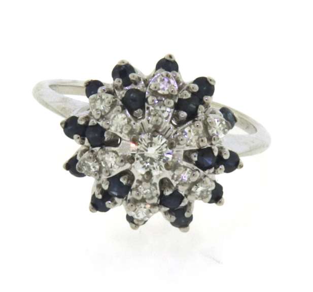 Dazzling White Gold Sapphire and Diamond Ring