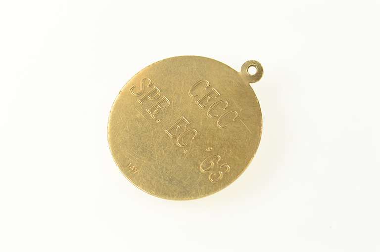 14K Yellow Gold Retro Lady Golfer Golf Tournament Round Charm/Pendant