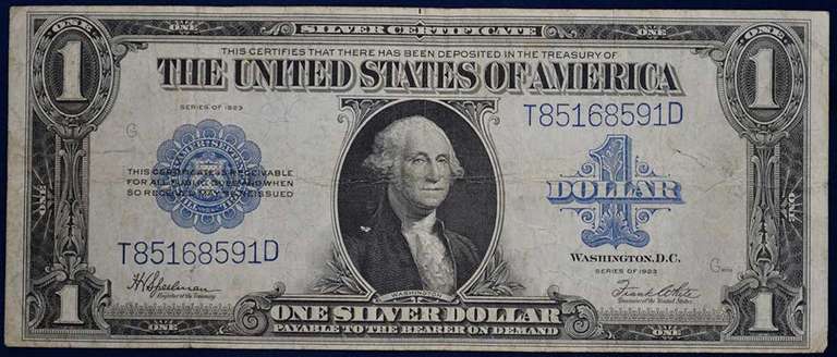 Series 1923 Large Silver Certificate. Circulated