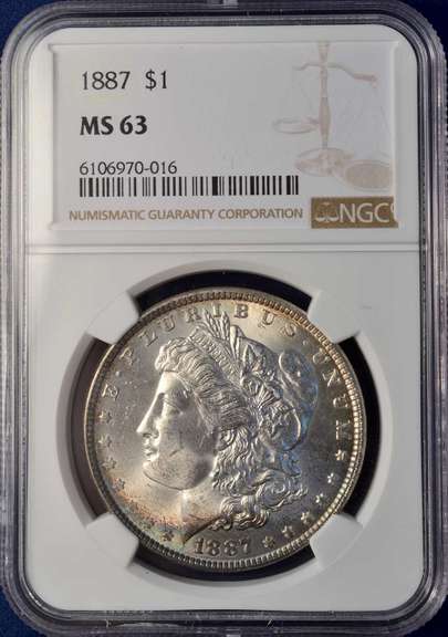 1887 Morgan Silver Dollar  NGC MS63