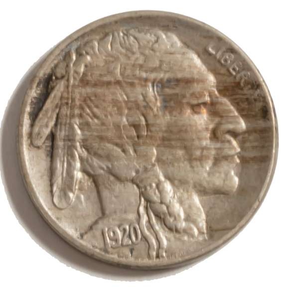 Gem BU 1920 Laminated Planchet Buffalo Nickel