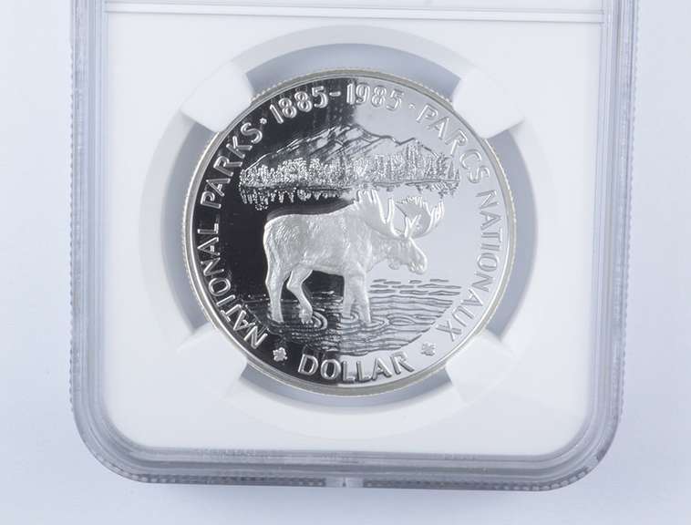 PF70 UCAM 1985 Canada $1 Silver - National Parks Centennial - NGC