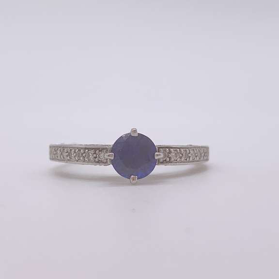 14kt Gold, Blue Sapphire, & Diamond Cocktail Ring