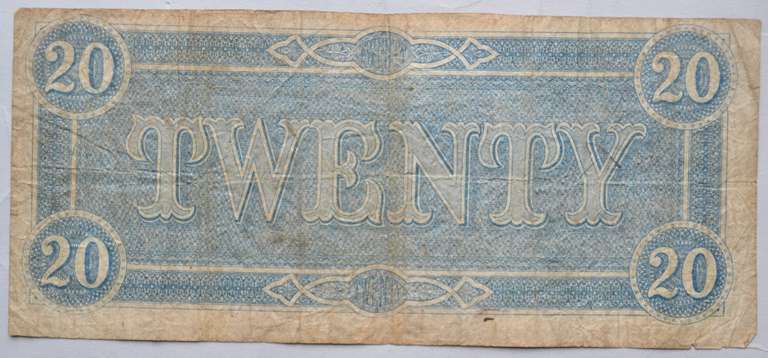 $ 20 Feb 17 1864 Series Confederate States Note