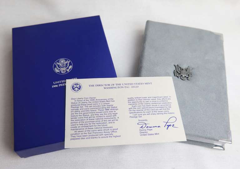 1986 US 6 Coin Constitution Prestige Set Box