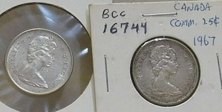 Canada: 2 ea Sil (800) Anniv. Commem.Quarters,  Eliz