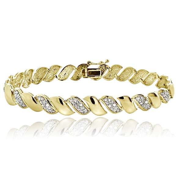 Gold Tone 1/2 Ct Diamond San Marco Bracelet
