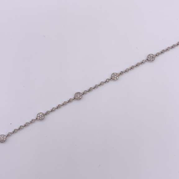 14kt Solid White Gold & Diamond Tennis Bracelet