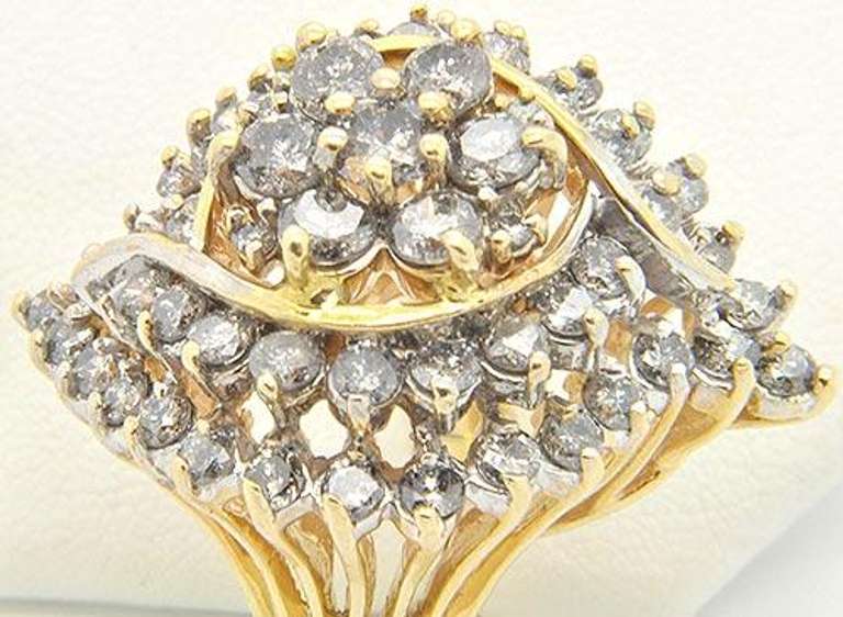 Amazing 4 CTW Diamond Cocktail Ring, 14k