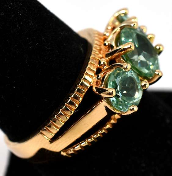 Luscious 3-Stone Blue Gem Ring in Vermeil