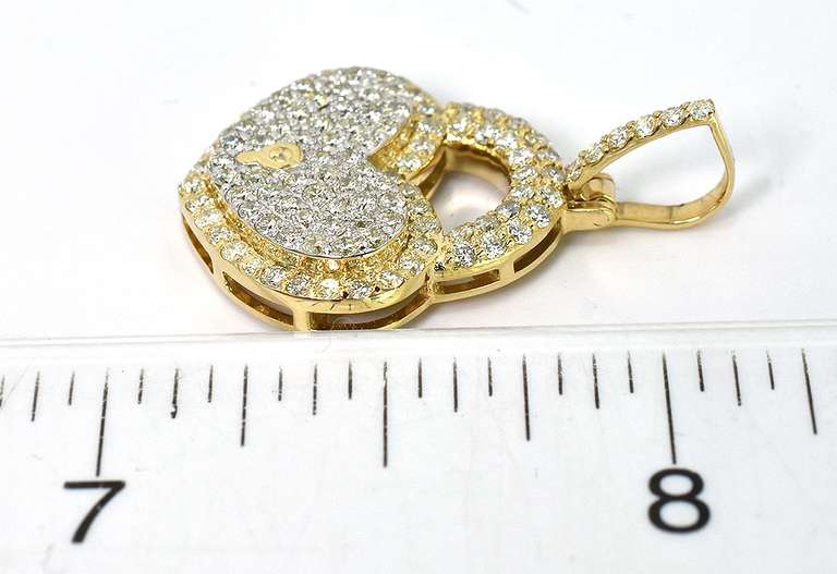 Lock Shaped Diamond Pendant in Gold