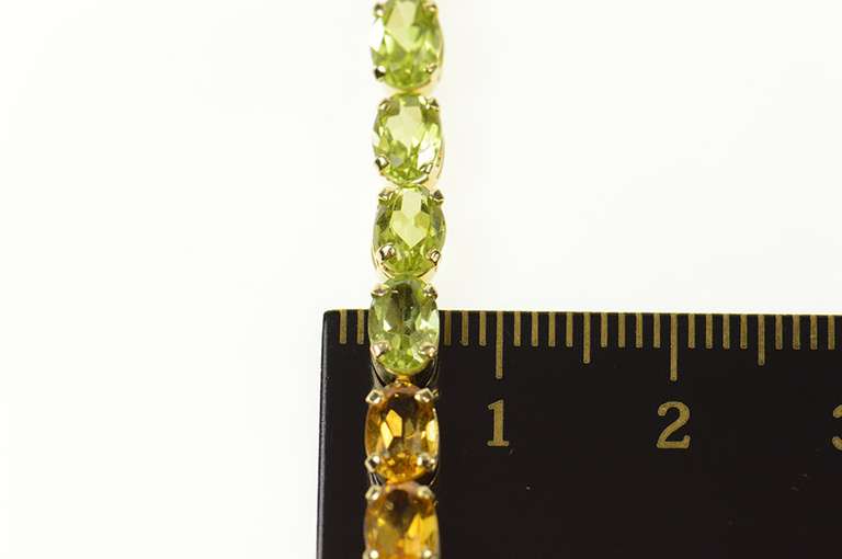 14K Yellow Gold Amethyst Topaz Peridot Citrine Garnet Tennis Bracelet