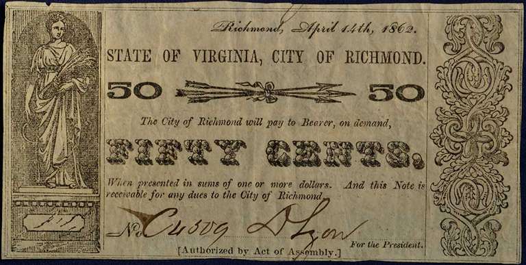 State Of Va, City Of Richmond. 50 Cent. Circulated. #TR06-10