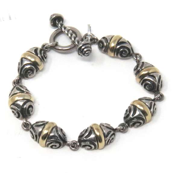 925/14kt Fancy Link Bracelet