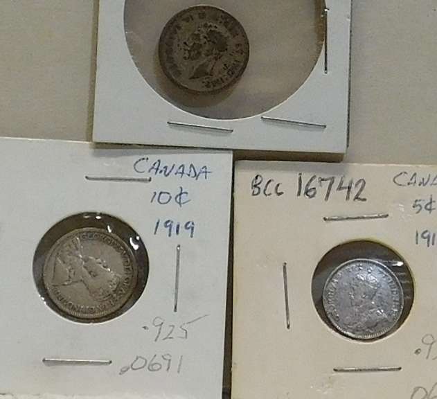 Canada: 12 ea Sil (925 & 800) Dimes & Hf Dime