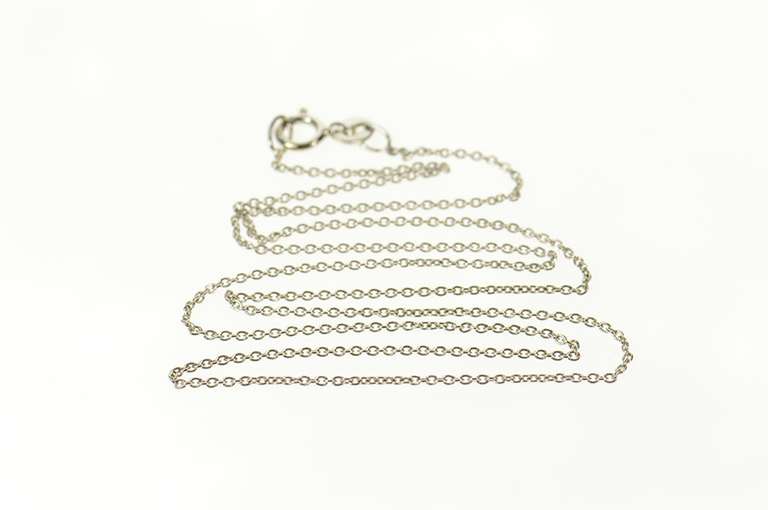 14K White Gold 1.0mm Fancy Classic Cable Link Chain Necklace