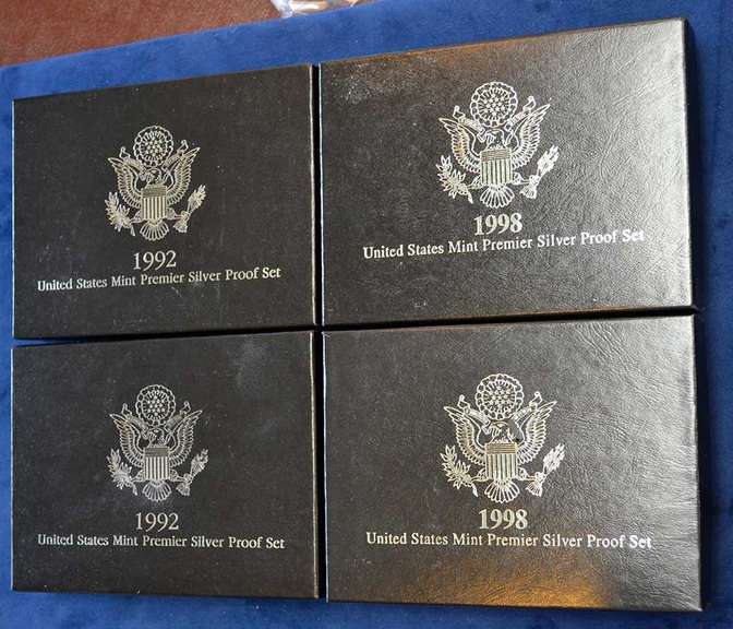 United States Mint Premier Silver Proof Sets. 1998 And 1992. 2 Sets Of Each.