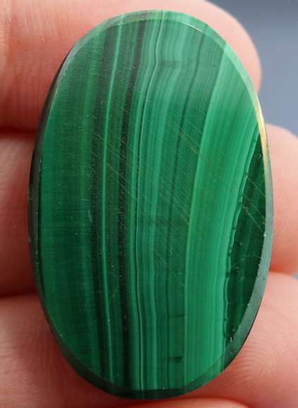 Phenomenal 66.65ct banded Malachite cabochon