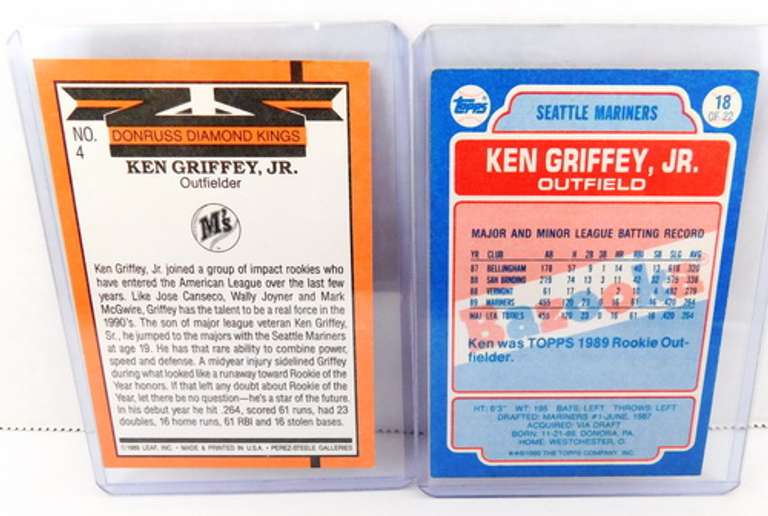 2 Ken Griffey, Jr. Baseball Cards