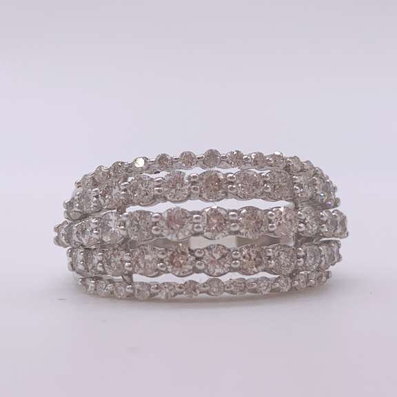 14kt Solid White Gold & Diamond Ring