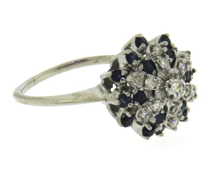 Dazzling White Gold Sapphire and Diamond Ring
