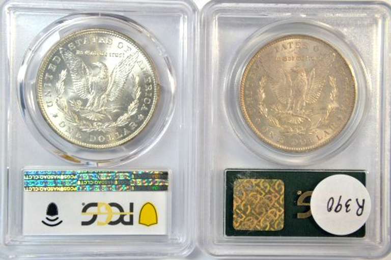 Near Gem BU 1885 & 1885-O Morgan Silver Dollars. PCGS MS64