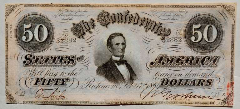 Feb 17 1864 $ 50 CSA CU Note
