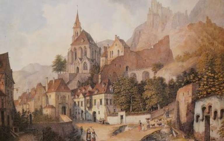 Architectural Chromolithograph of Trarbach 19th Century