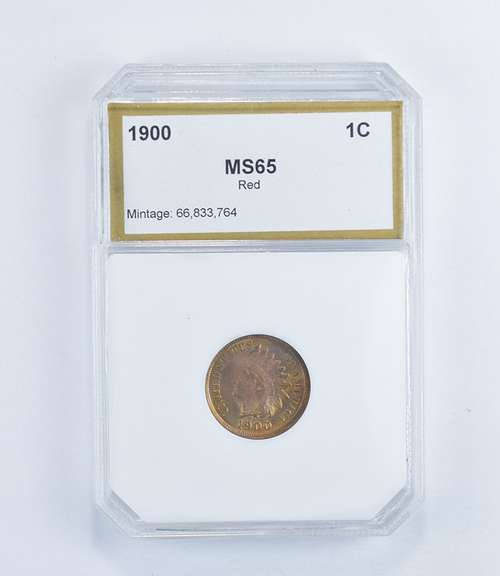 MS65 RD 1900 Indian Head Cent - Graded PCI