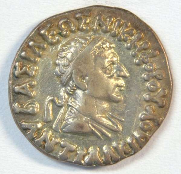 Great Bactrian Silver Drachm of Antialkidas, 115-95 BC