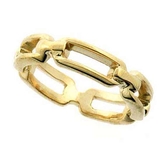 18K Gold over Sterling Silver Link Style Ring