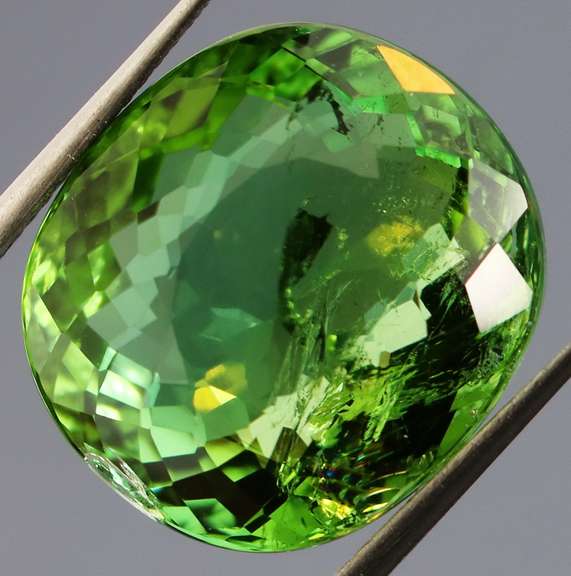 Huge! 16.51ct open color grass green Tourmaline