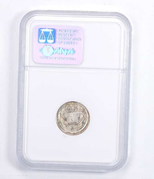 MS63 1916-S Barber Dime - Mint Error: Broadstruck - Graded NGC