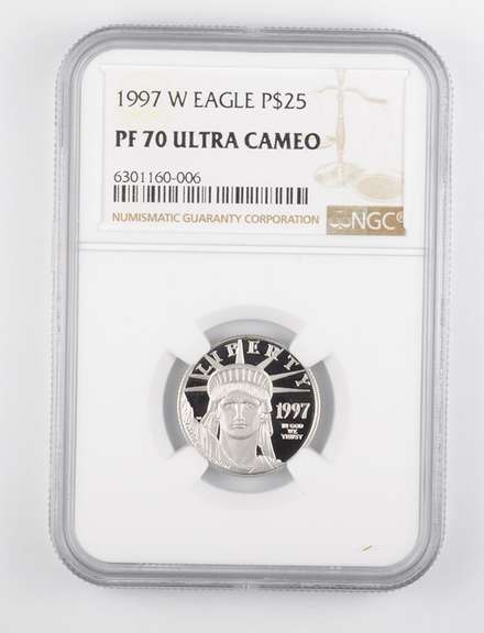 PF70 UCAM 1997-W $25 American 1/4 Oz. .999 Platinum Eagle - NGC
