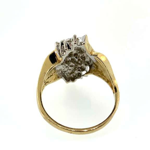 Fancy 10kt Waterfall Diamond Ring