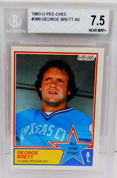 George Brett 1983 O-Pee-Chee All Star Baseball Card, 7.5NM