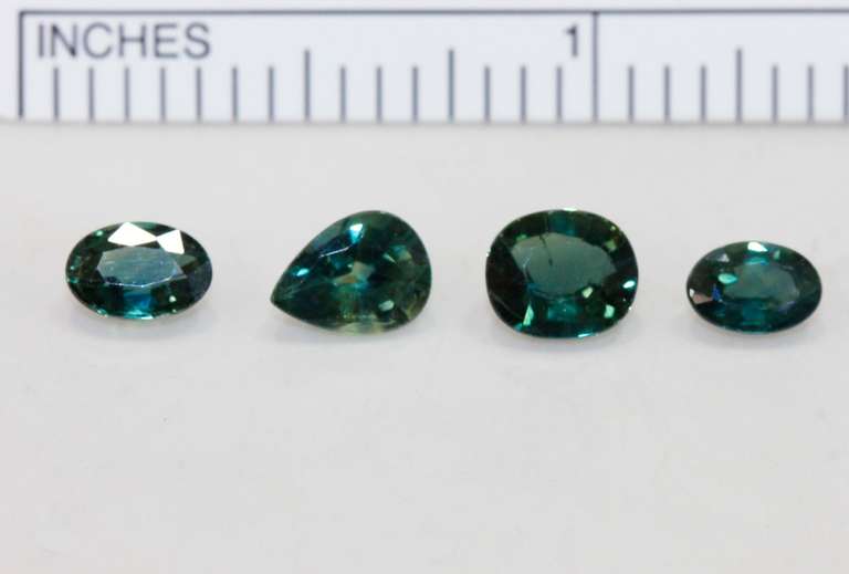 Unusual Teal Sapphire Lot of 4