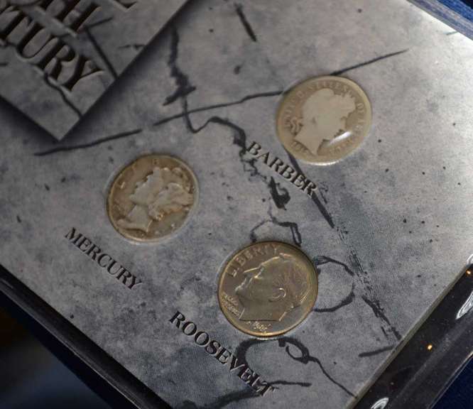 Lot Of Various Coins In Display Holders.