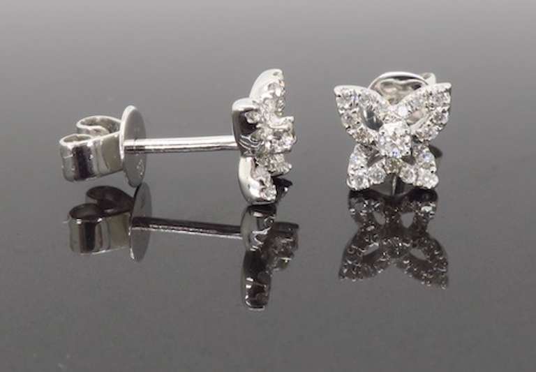 Diamond Butterfly Stud Earrings