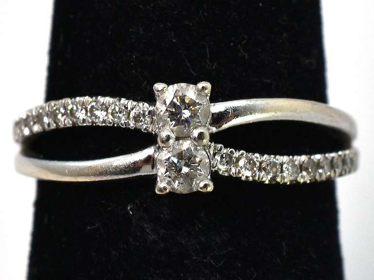 Sweet & Sparkly "Ever Us" Diamond Ring in White Gold