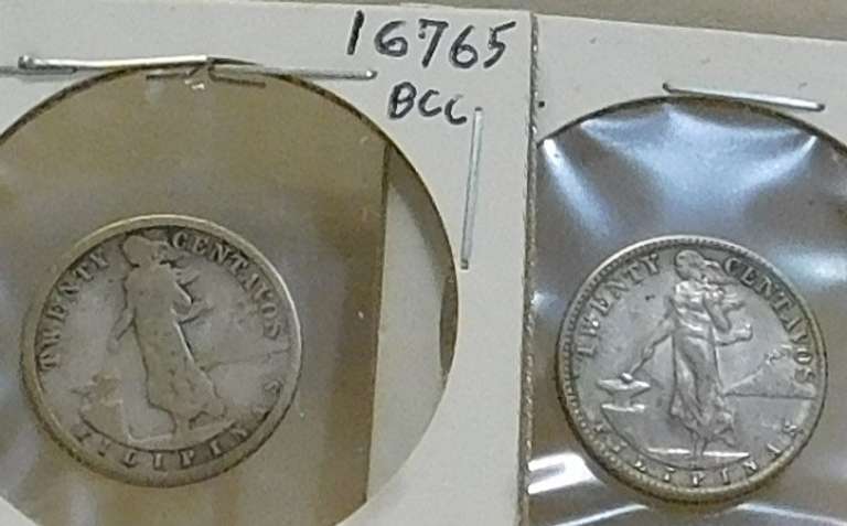 Philipenes: 1907 & 1944 Silver 20 cent, World War 2 era