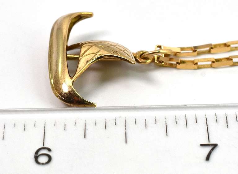 Awesome Viking-Style Ship Necklace in 14KT Yellow Gold