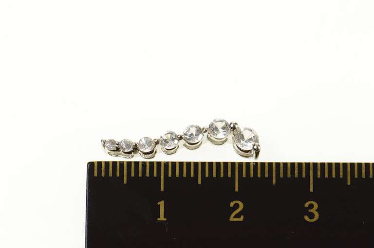 10K White Gold Graduated Diamond Journey Symbol Bar Pendant