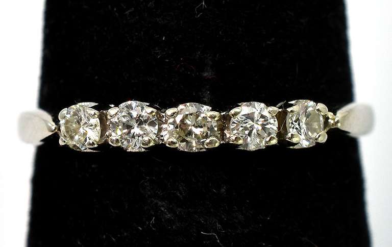 Sweet 5-Stone 1/5CTW Diamond Band in 14KT White Gold