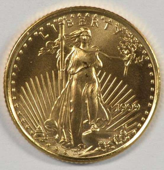 Superb Gem BU 1999 $5 American Gold Eagle. Better date