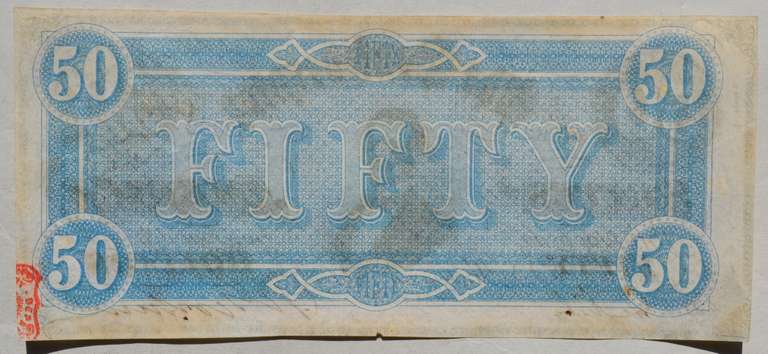 Feb 17 1864 $ 50 CSA CU Note